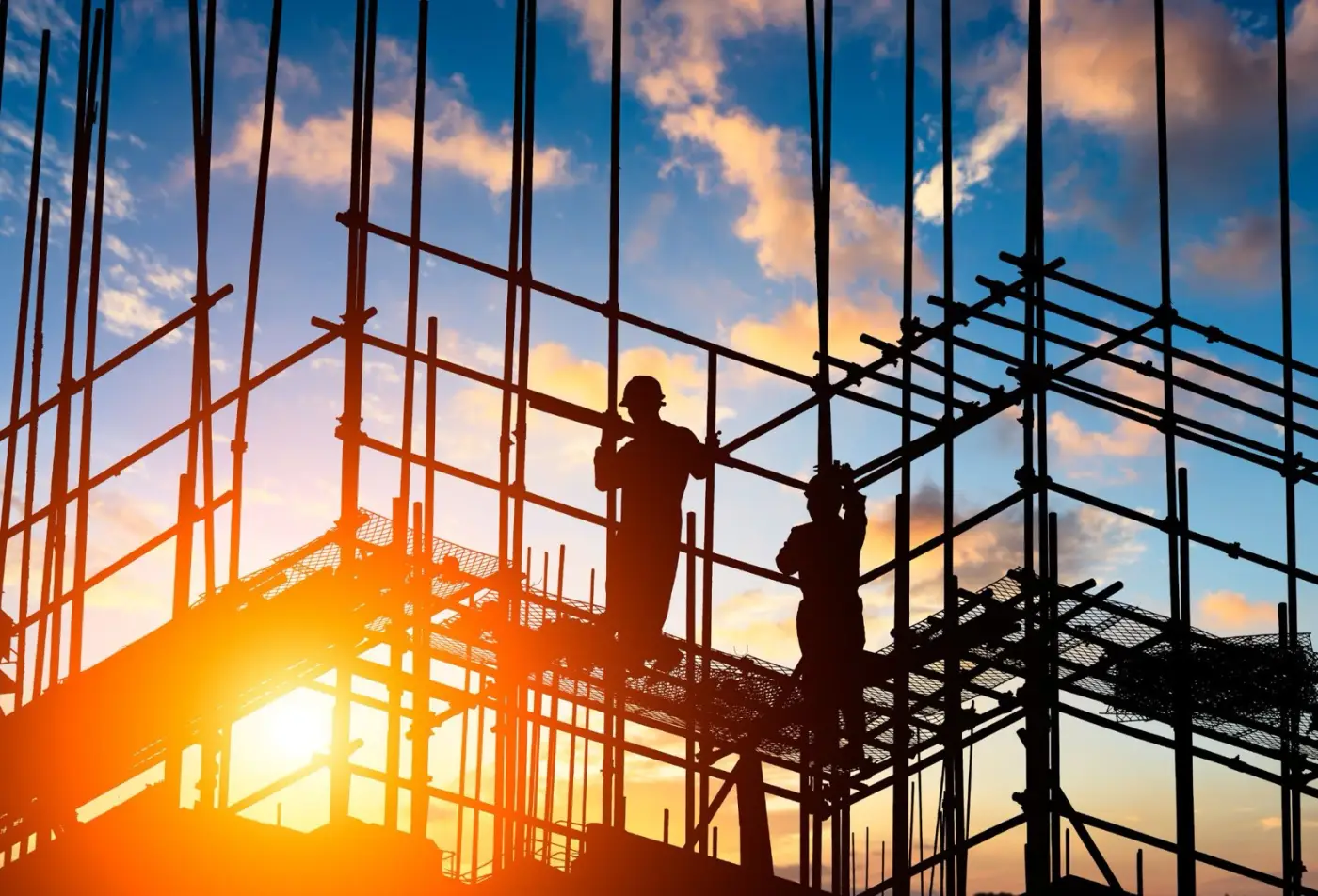Workers on a construction site