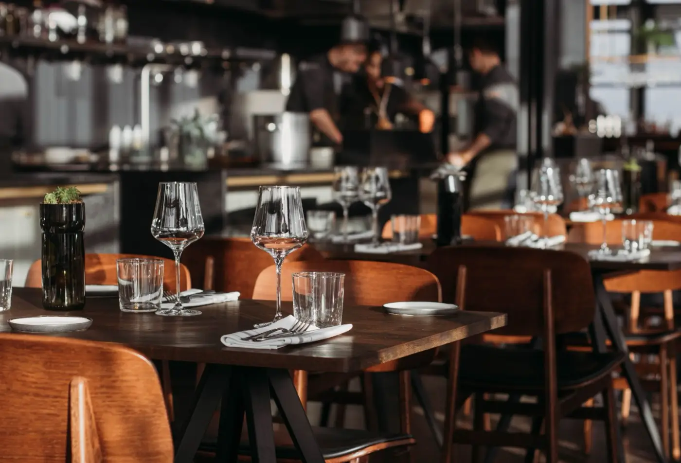 Restaurant set for service